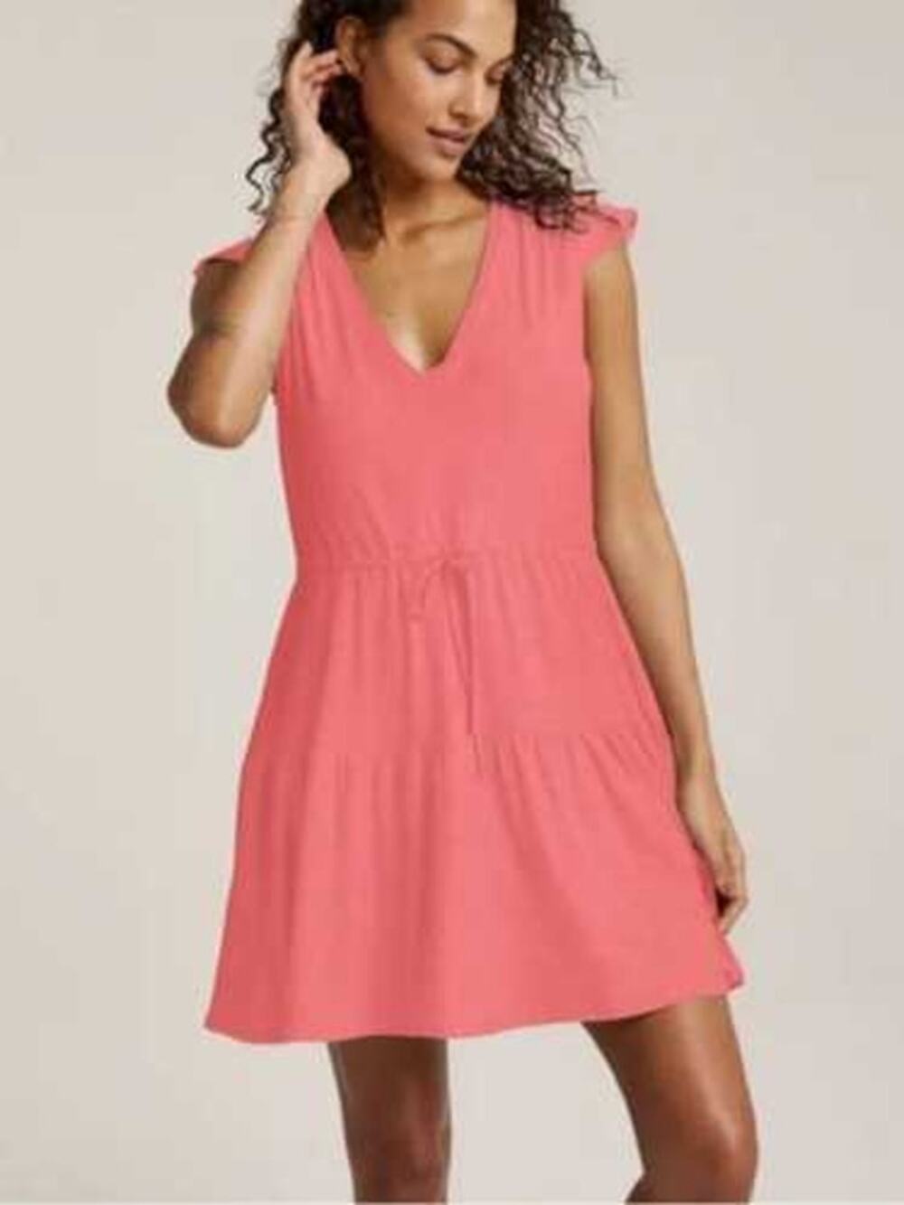 Beyond Yoga Featherweight Out & About Ruffle Tiered Mini Dress Sukch Medium NWT
